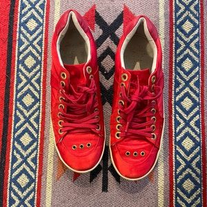 OSKLEN Red Satin Sneakers from Brazil Women’s Size 8.5